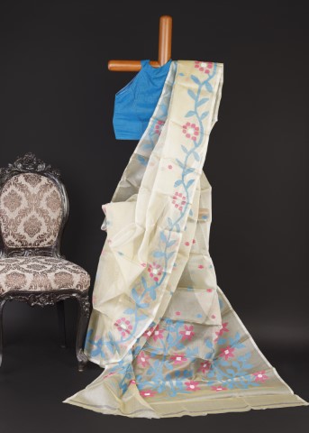 Pure Silk Muslin Jamdani Saree