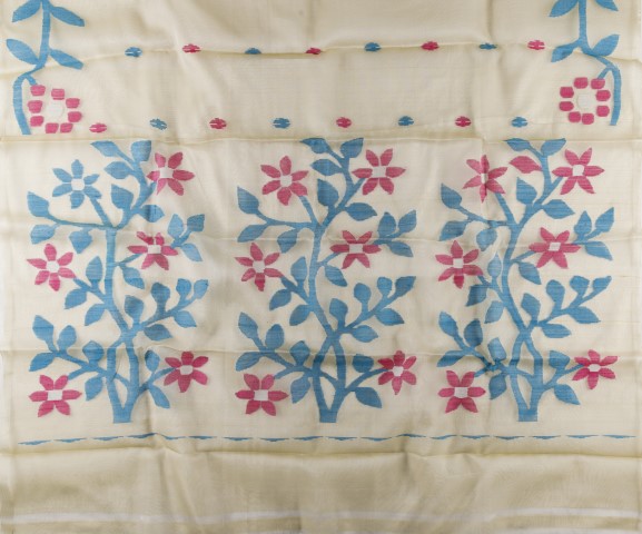 Pure Silk Muslin Jamdani Saree