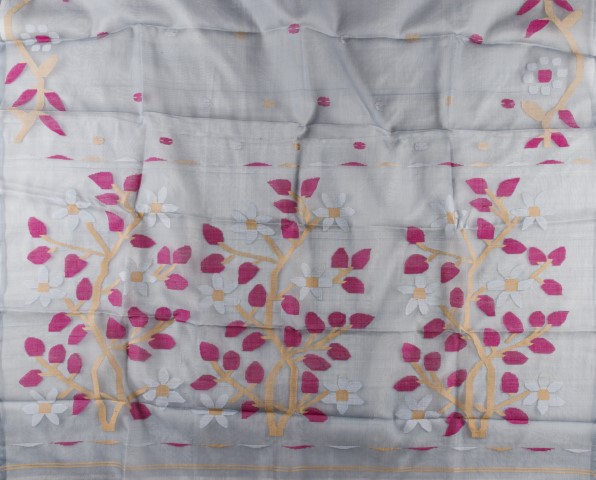 Pure Silk Muslin Jamdani Saree